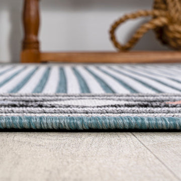 Sebastian High-low Modern Diamond Border Indoor/Outdoor Area Rug